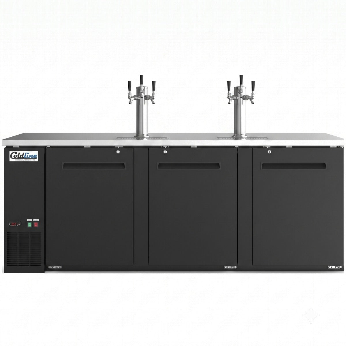 Coldline CDD-4-6T 90" Black 6 Tap Refrigerated Direct Draw Beer Dispenser