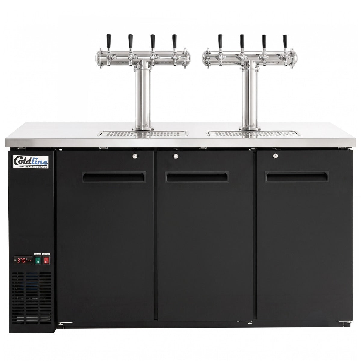 Coldline CDD-60-8T 60" Black 8 Tap Refrigerated Direct Draw Beer Dispenser