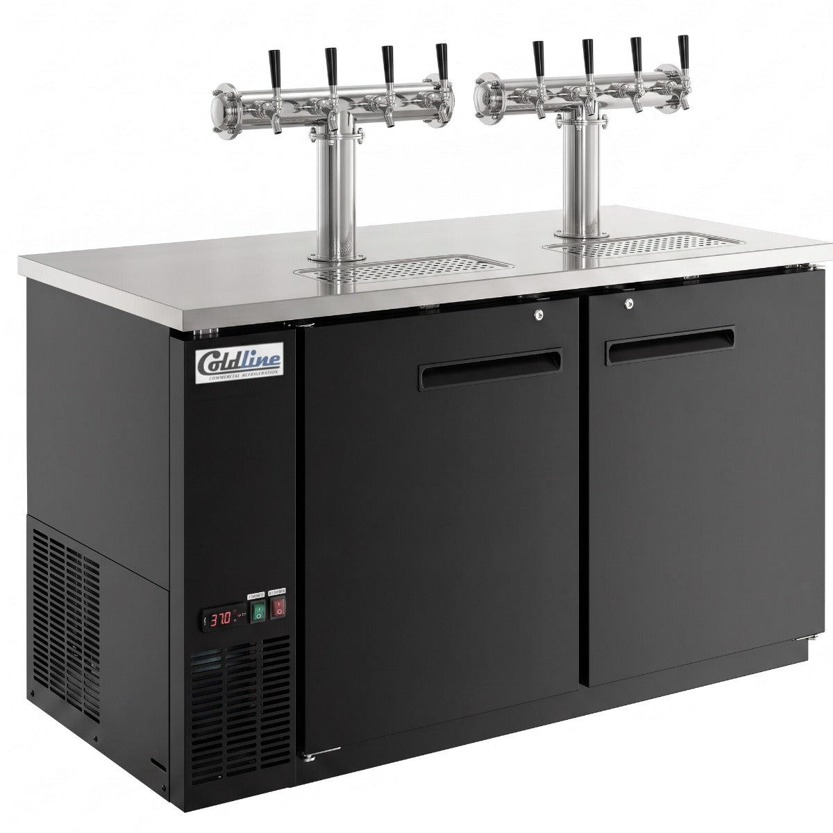 Coldline CDD-60-8T 60" Black 8 Tap Refrigerated Direct Draw Beer Dispenser
