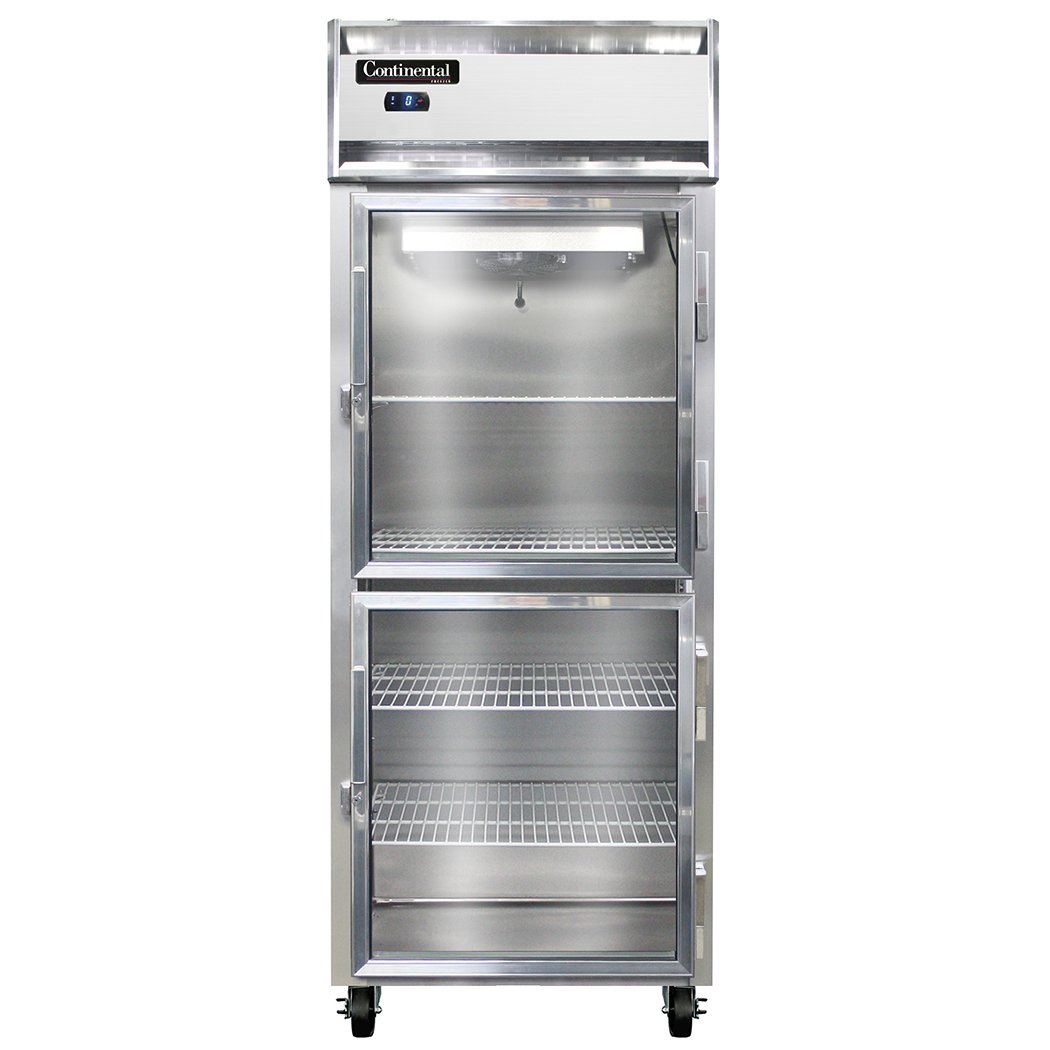 Continental Refrigerator 1FESNSAGDHD 28.5-Inch Reach-In Glass Door Freezer — 2 Doors, Stainless Steel Exterior