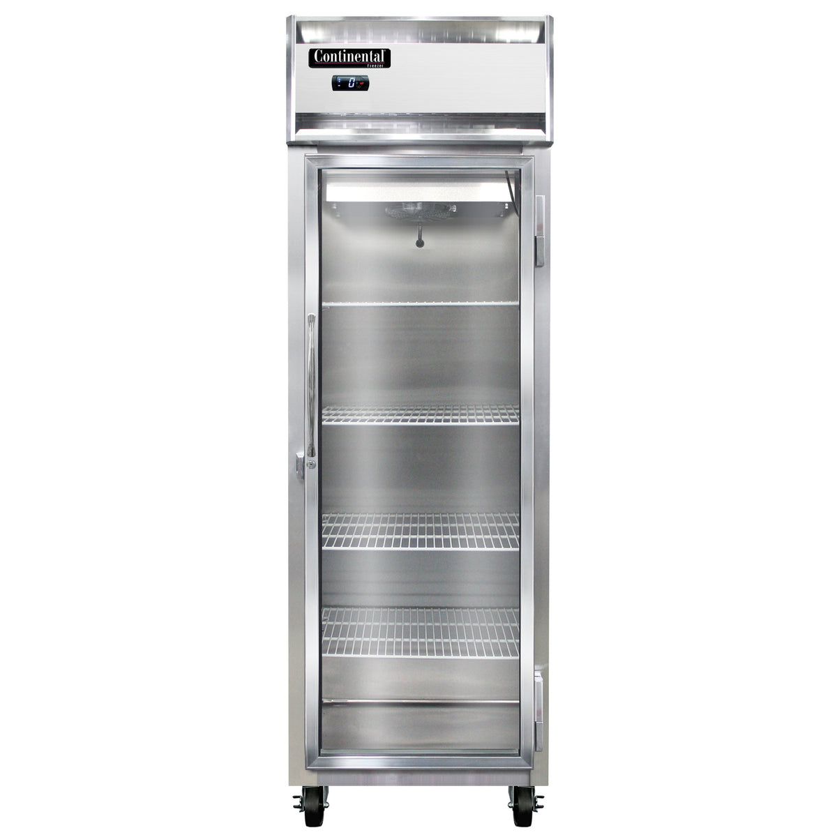 Continental Refrigerator 1FNGD 26-Inch Reach-In Glass Door Freezer — 1 Doors, Stainless Steel Front