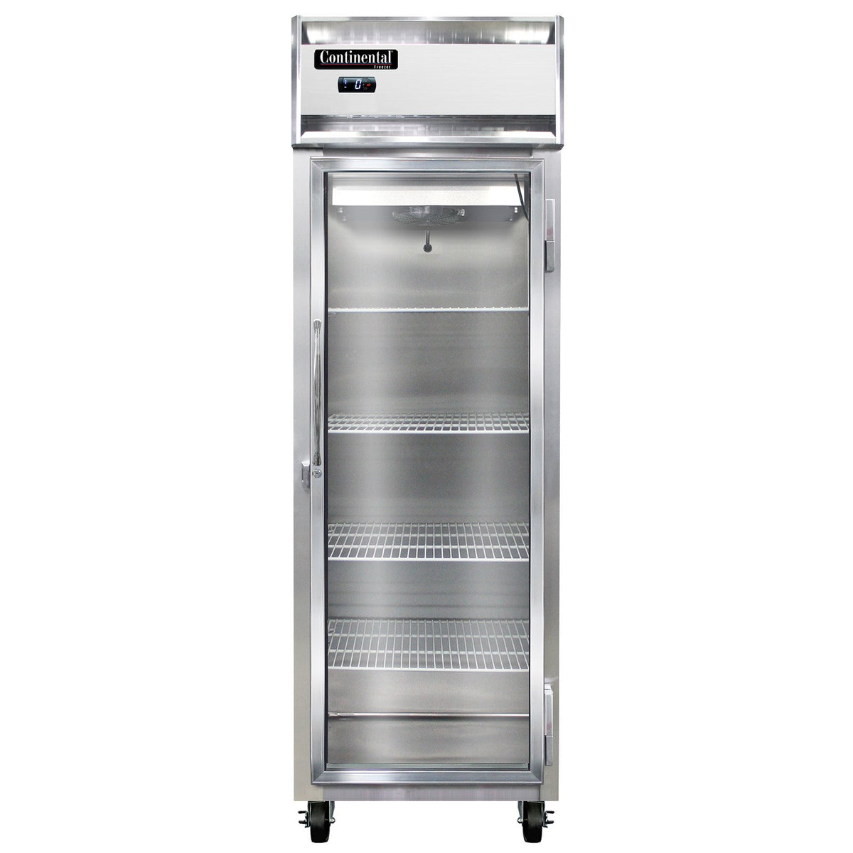 Continental Refrigerator 1FNSAGD 26-Inch Reach-In Glass Door Freezer — 1 Doors, Stainless Steel Exterior