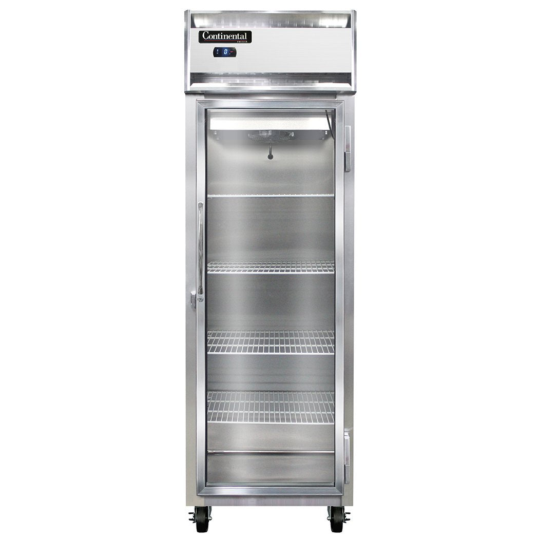 Continental Refrigerator 1FSNSAGD 26-Inch Reach-In Glass Door Freezer — 1 Doors, Stainless Steel Exterior