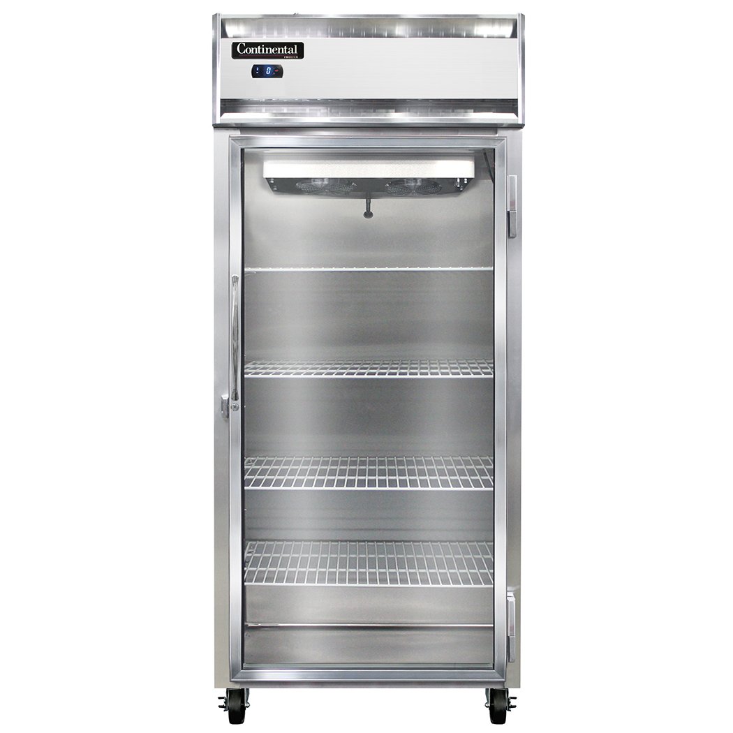 Continental Refrigerator 1FXSNSAGD 36.25-Inch Reach-In Glass Door Freezer — 1 Doors, Stainless Steel Exterior