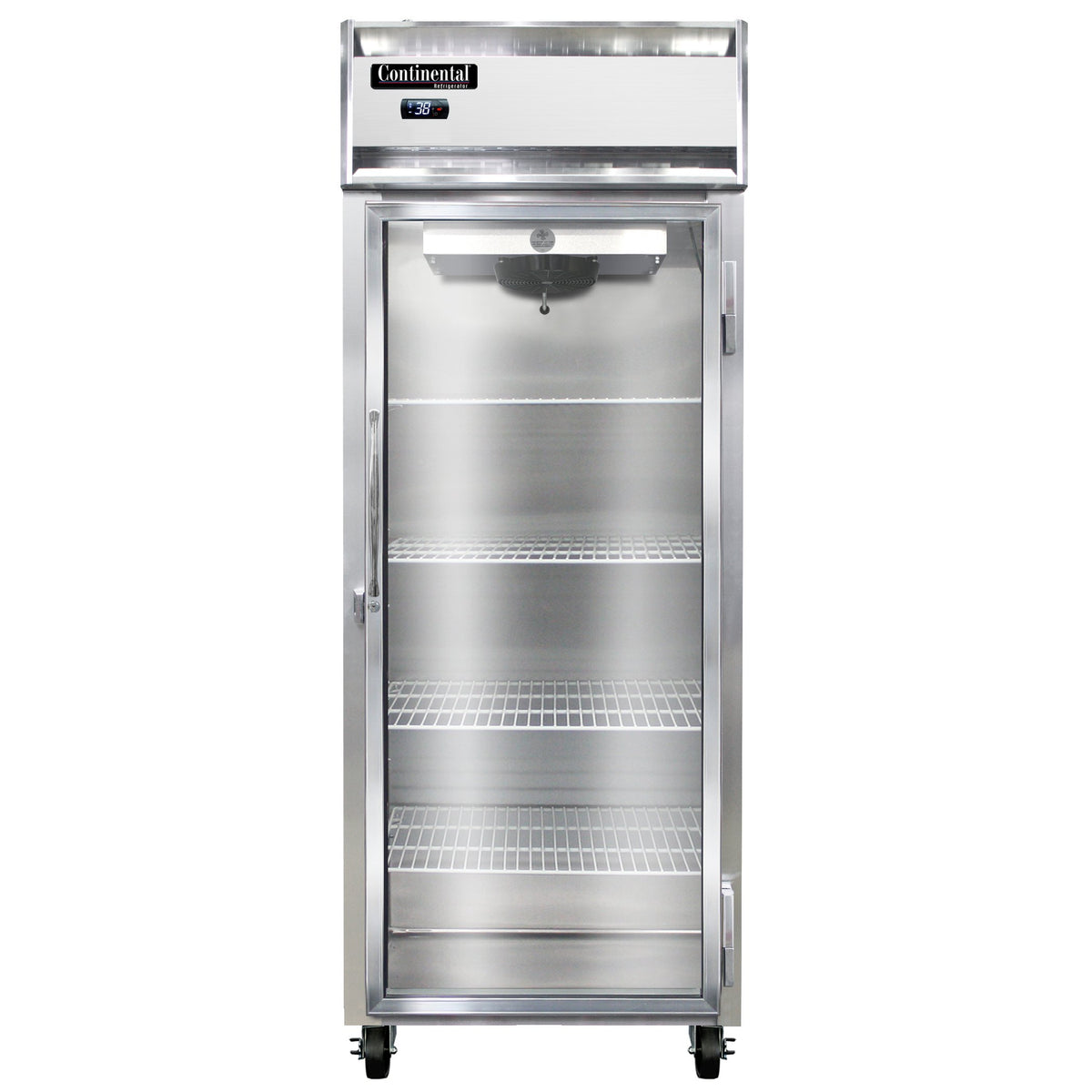 Continental Refrigerator 1RENGD 28.5-Inch Reach-In Glass Door Refrigerator — 1 Doors, Stainless Steel Front