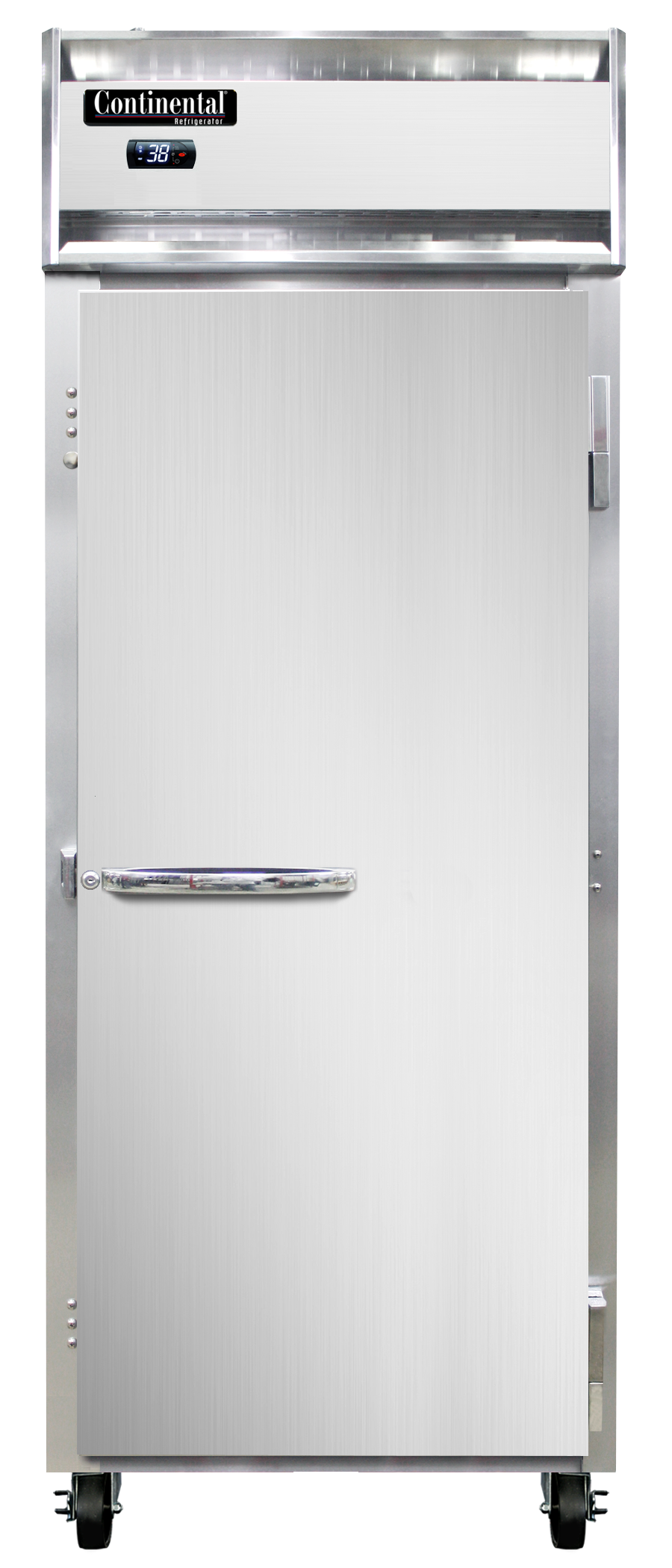 Continental Refrigerator 1RENSSPT-SD-GD 28.5-Inch Pass-Thru Glass Door Refrigerator — 2 Doors, Stainless Steel Exterior
