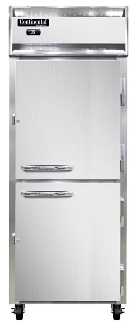 Continental Refrigerator 1RENSSPTHD-SD-GD 28.5-Inch Pass-Thru Glass Door Refrigerator — 4 Doors, Stainless Steel Exterior