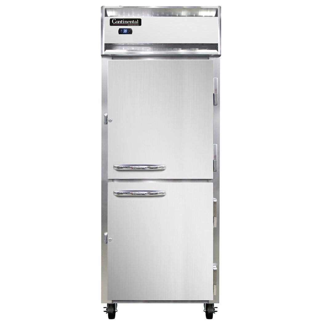 Continental Refrigerator 1RESNSAHD 28.5-Inch Reach-In Refrigerator — 2 Doors, Stainless Steel Exterior
