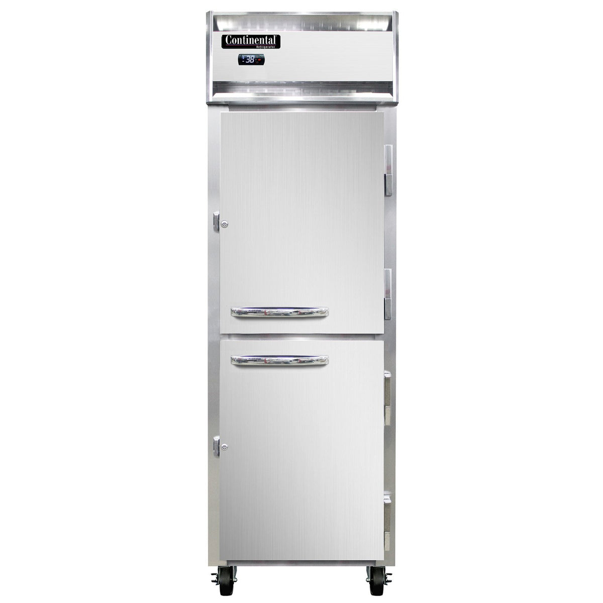 Continental Refrigerator 1RNSAHD 26-Inch Reach-In Refrigerator — 2 Doors, Stainless Steel Exterior
