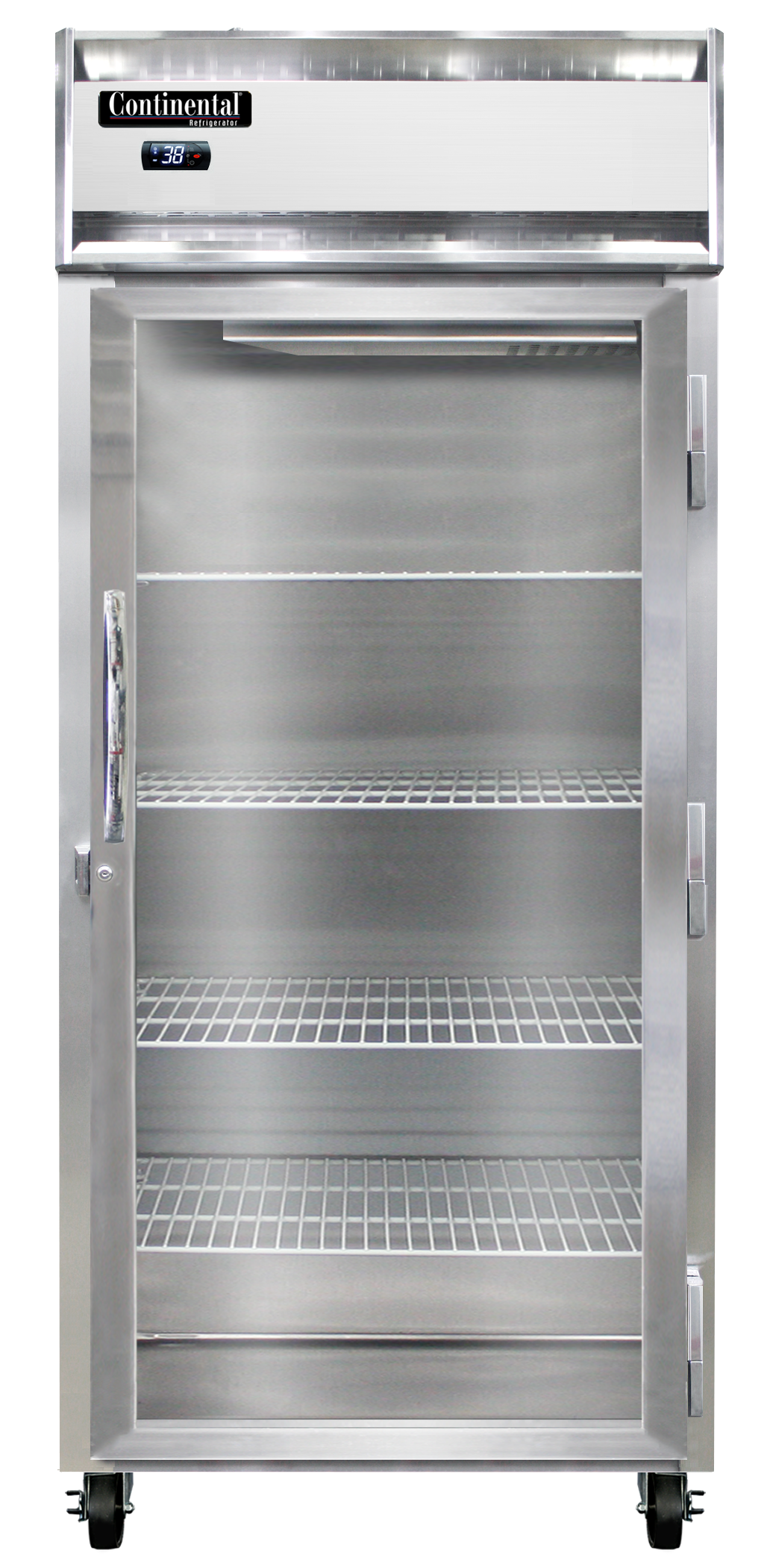 Continental Refrigerator 1RXNSSPT-GD-SD 36.25-Inch Pass-Thru Glass Door Refrigerator — 2 Doors, Stainless Steel Exterior