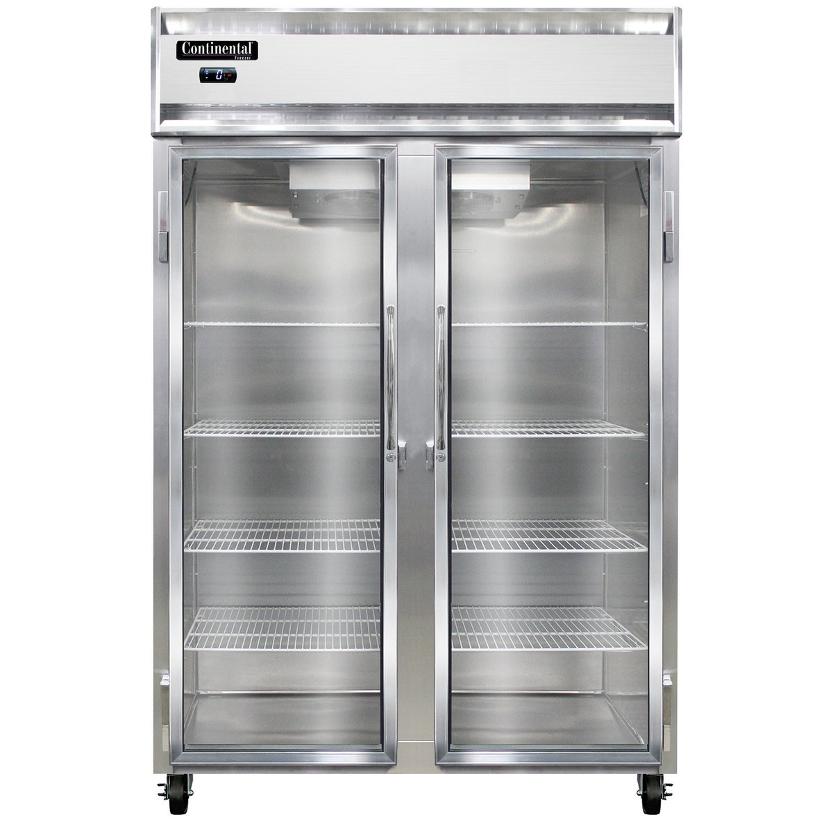 Continental Refrigerator 2FNSSGD 52-Inch Reach-In Glass Door Freezer — 2 Doors, Stainless Steel Exterior