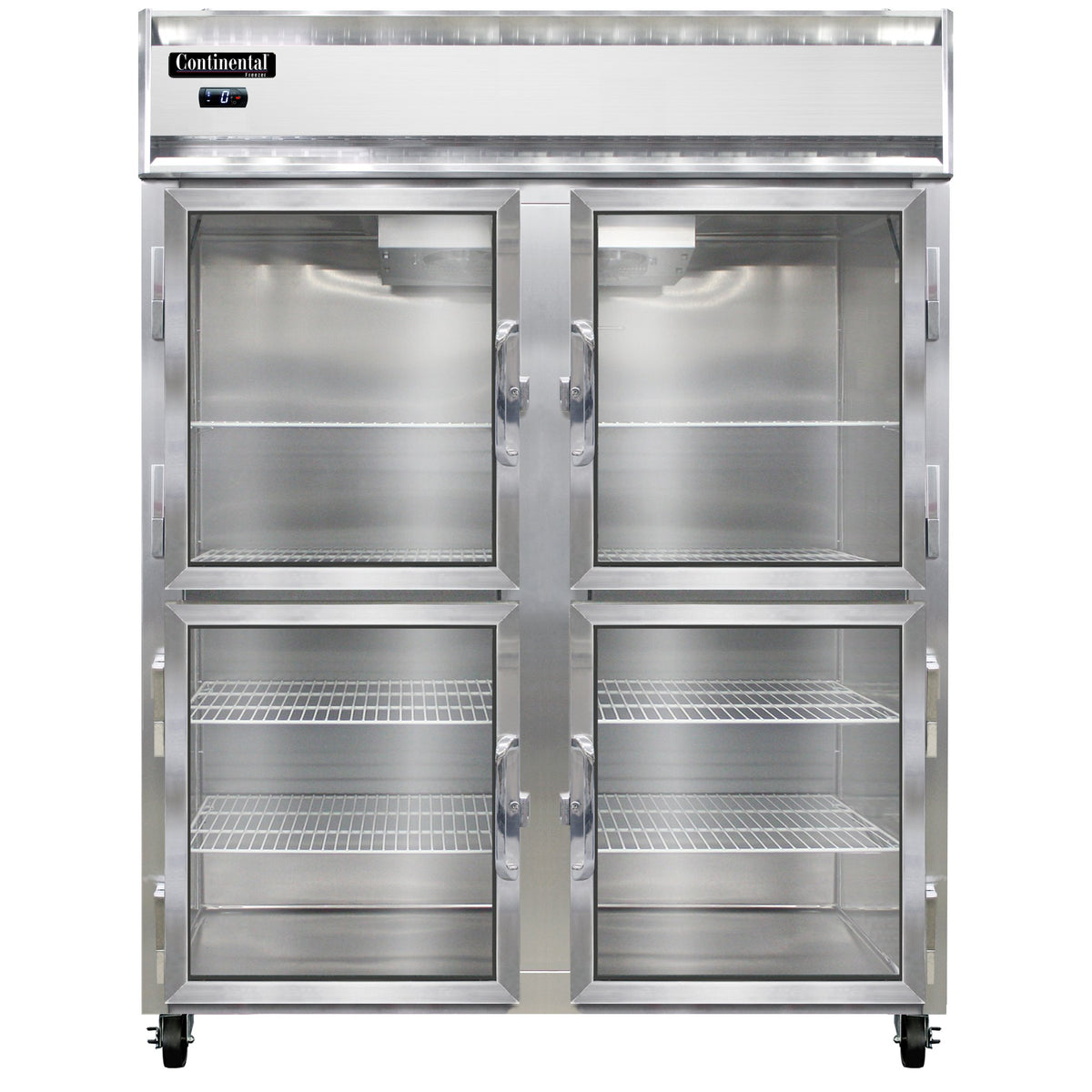 Continental Refrigerator 2FENGDHD 57-Inch Reach-In Glass Door Freezer — 4 Doors, Stainless Steel Front