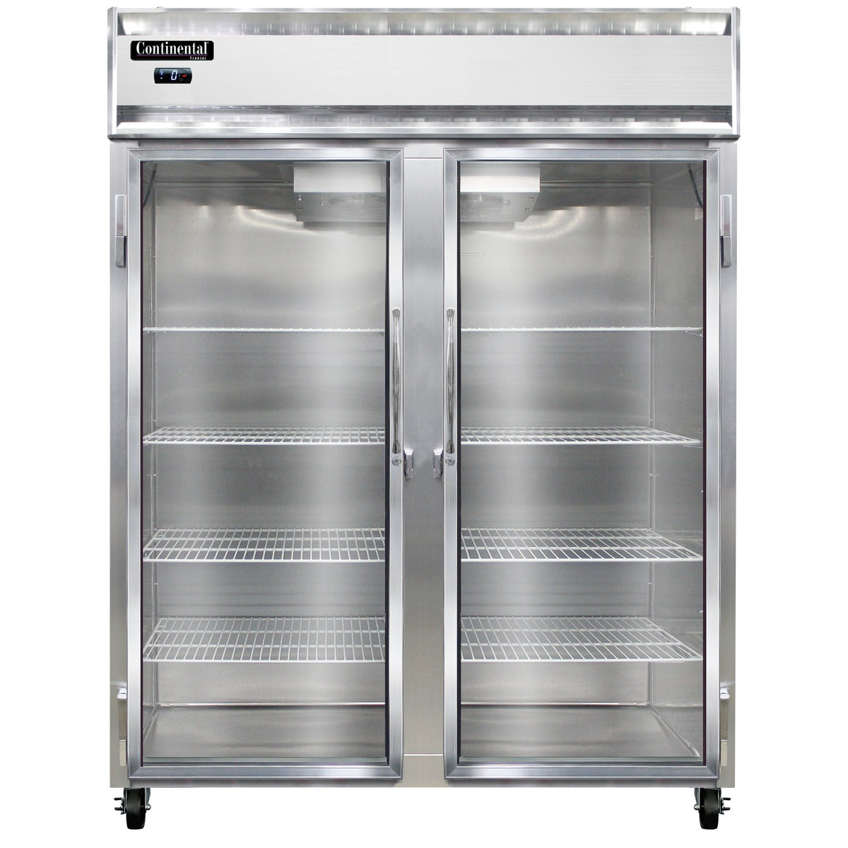 Continental Refrigerator 2FENGD 57-Inch Reach-In Glass Door Freezer — 2 Doors, Stainless Steel Front