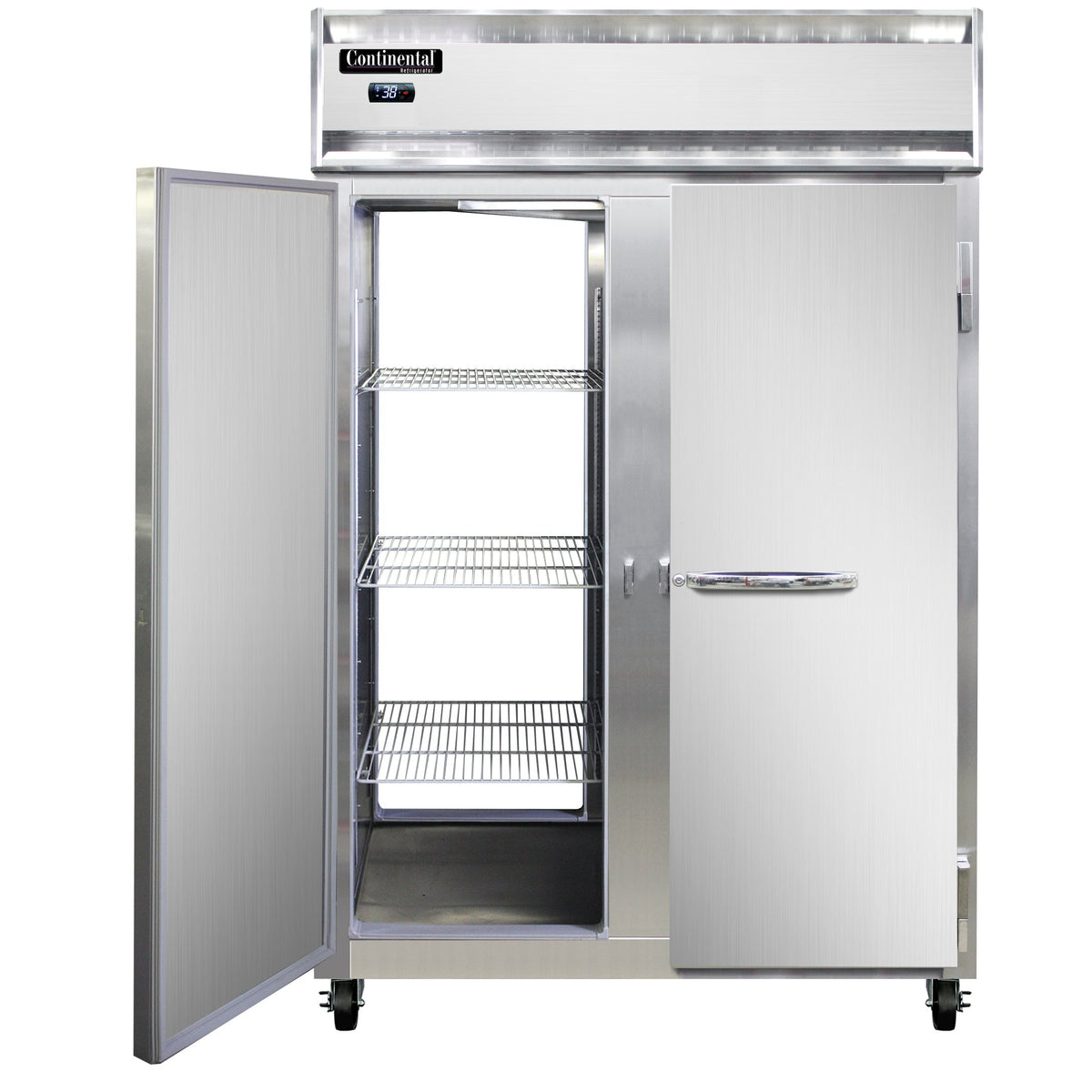 Continental Refrigerator 2RNPT 52-Inch Pass-Thru Refrigerator — 4 Doors, Stainless Steel Front