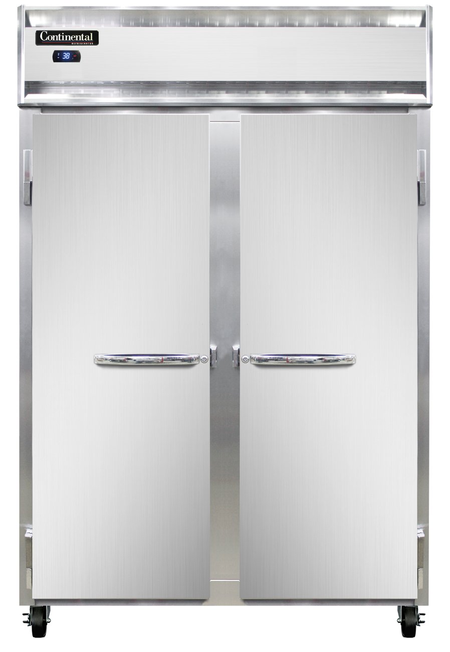 Continental Refrigerator 2RNSA 52-Inch Reach-In Refrigerator — 2 Doors, Stainless Steel Exterior