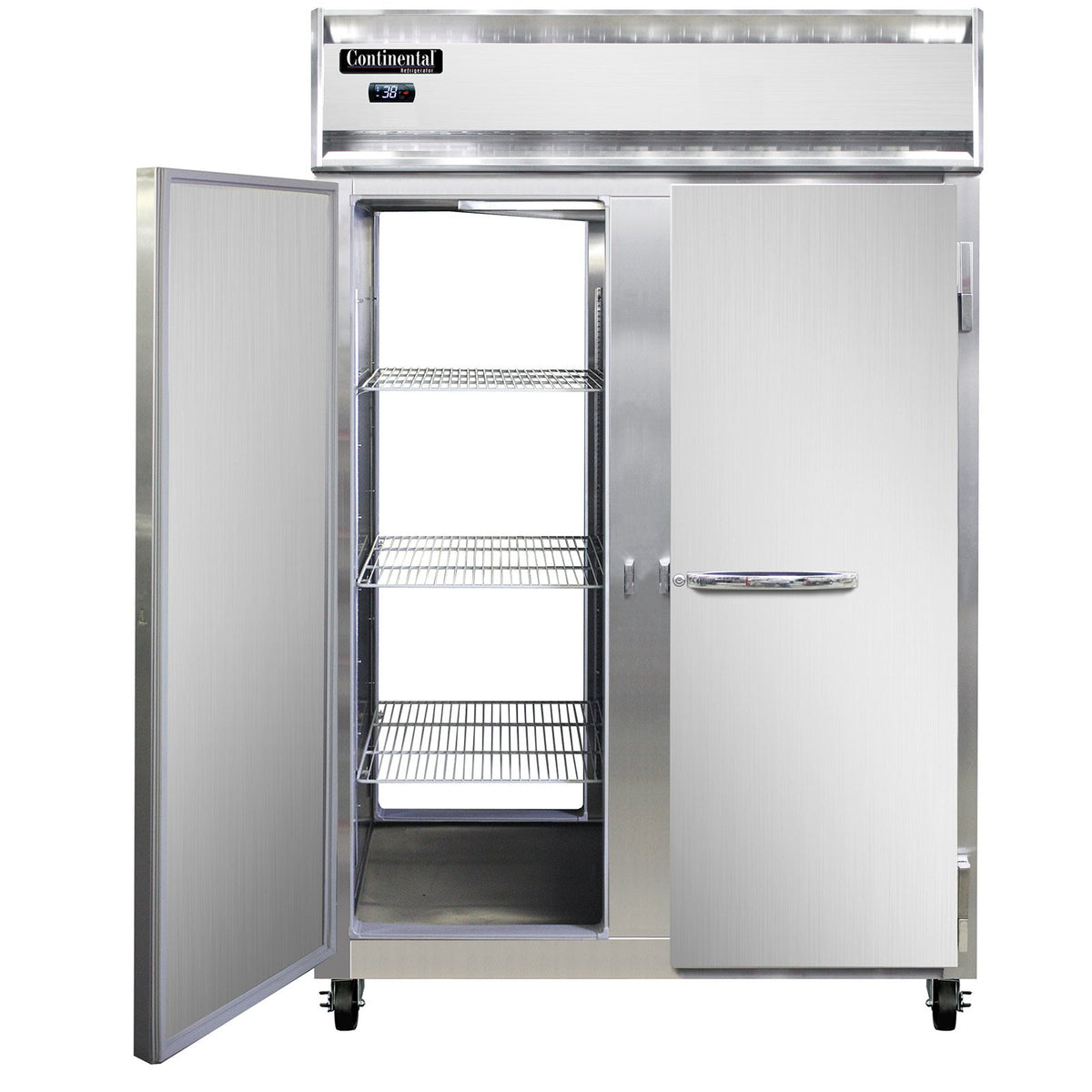 Continental Refrigerator 2RNSAPT 52-Inch Pass-Thru Refrigerator — 4 Doors, Stainless Steel Exterior