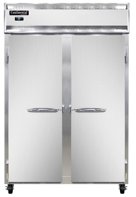 Continental Refrigerator 2RNSSPT-SD-GD 52-Inch Pass-Thru Glass Door Refrigerator — 4 Doors, Stainless Steel Exterior
