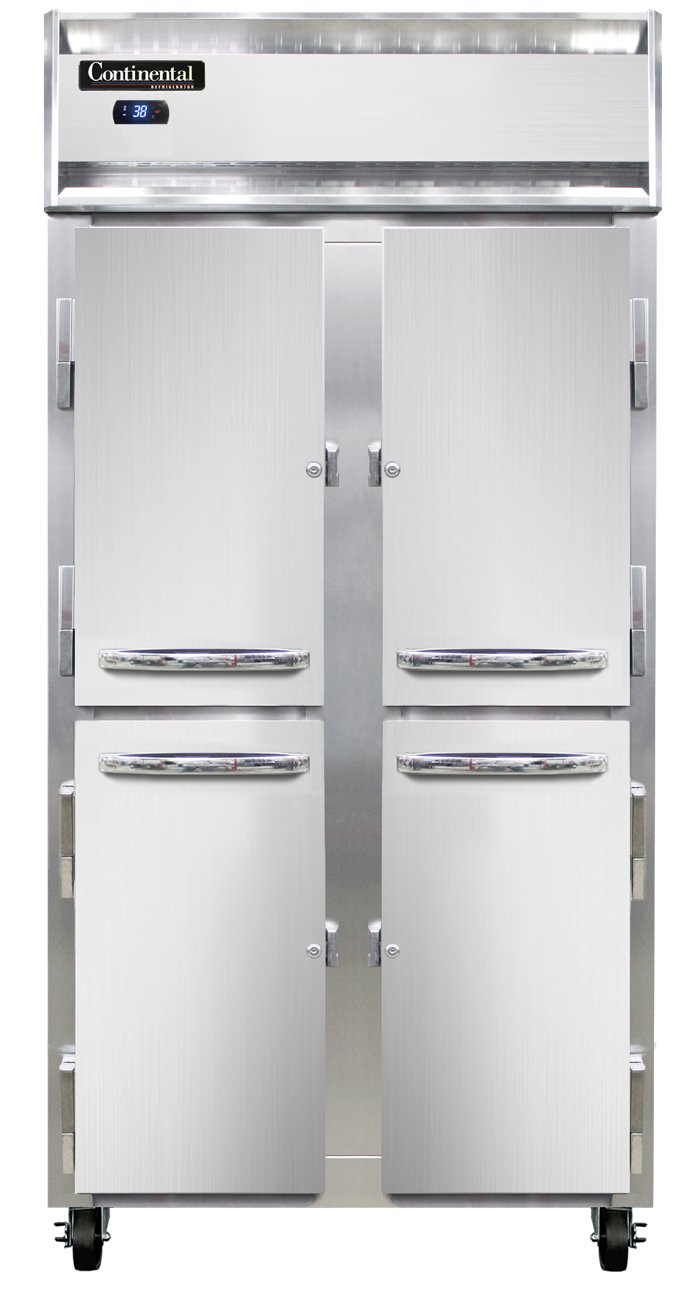Continental Refrigerator 2RSESNSSHD 36.25-Inch Reach-In Refrigerator — 4 Doors, Stainless Steel Exterior