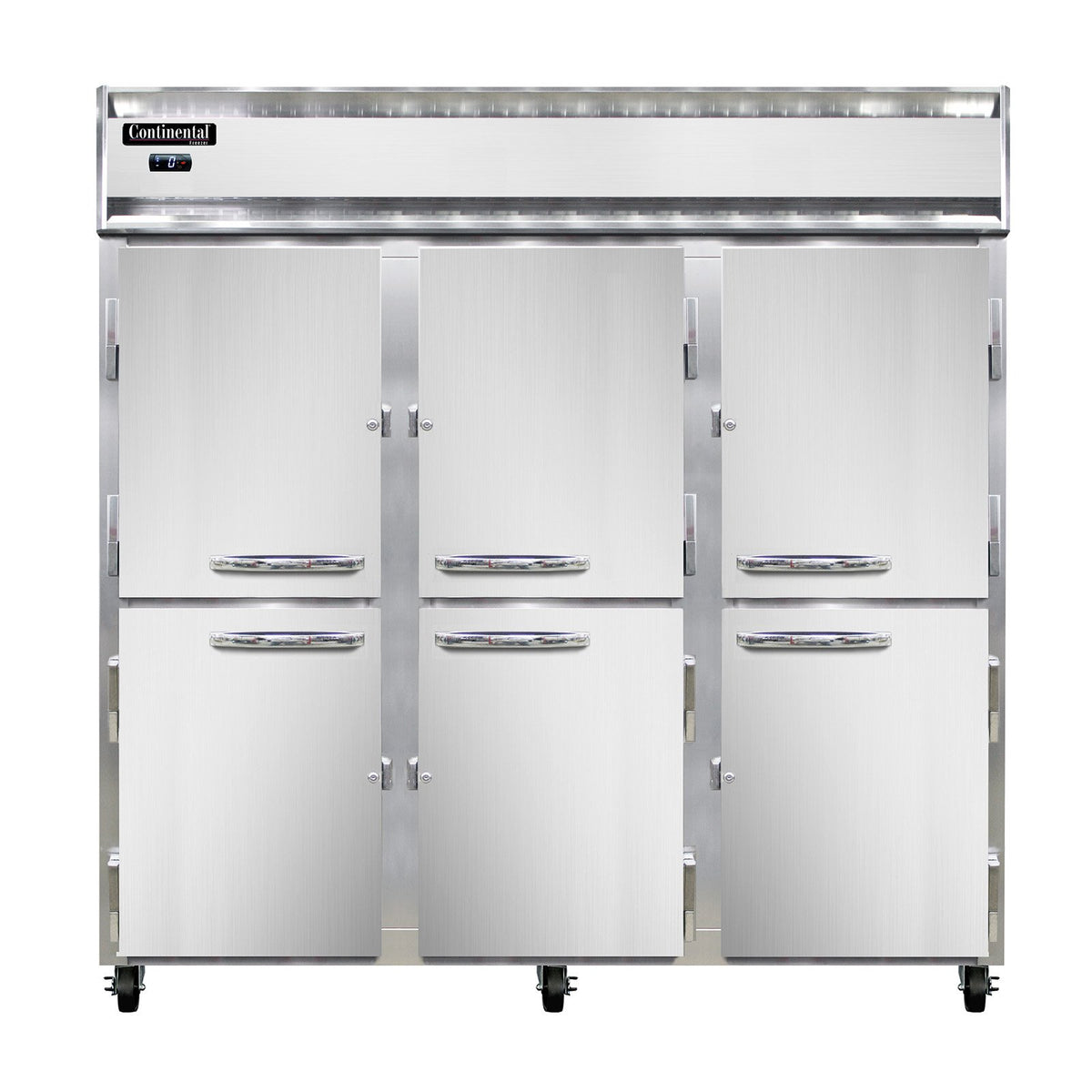 Continental Refrigerator 3FNSSHD 78-Inch Reach-In Freezer — 6 Doors, Stainless Steel Exterior