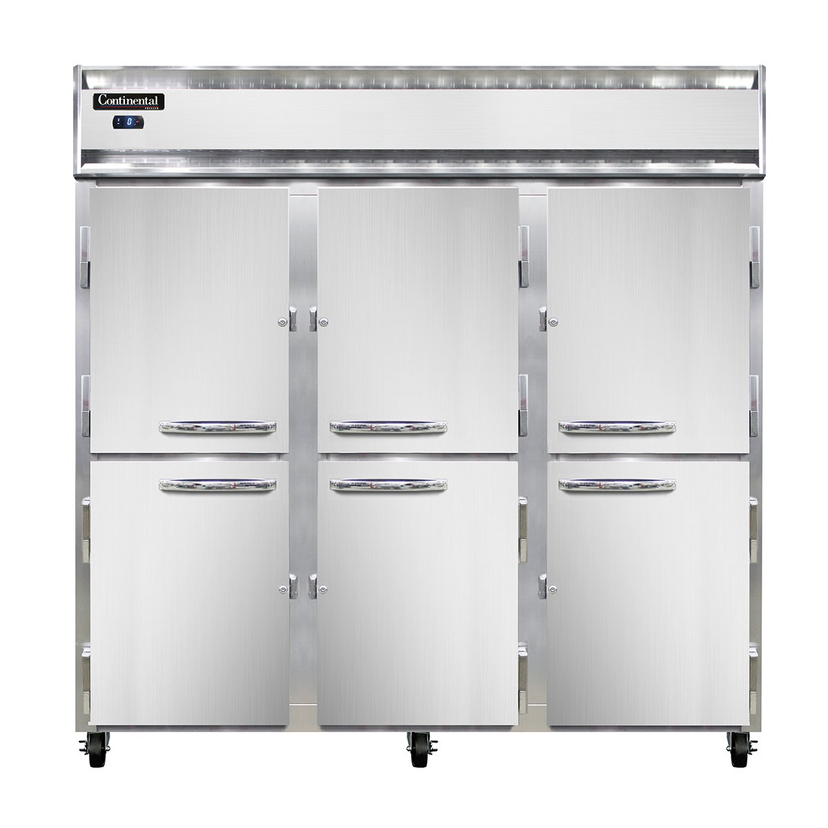Continental Refrigerator 3FSNSSHD 78-Inch Reach-In Freezer — 6 Doors, Stainless Steel Exterior