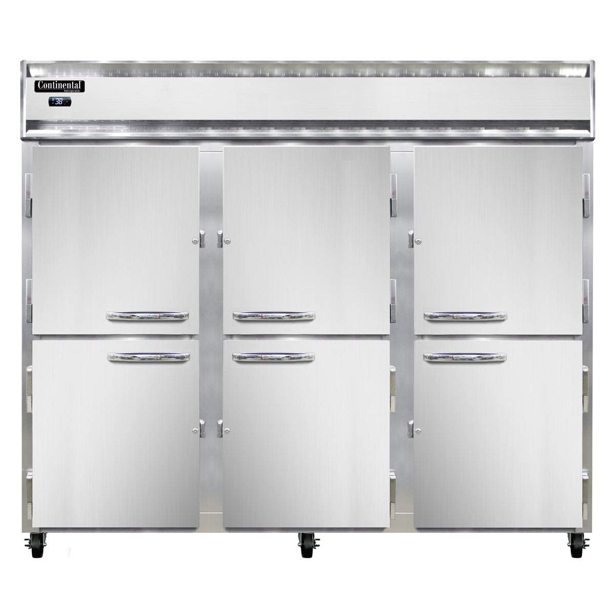 Continental Refrigerator 3RENPTHD 85.5-Inch Pass-Thru Refrigerator — 12 Doors, Stainless Steel Front