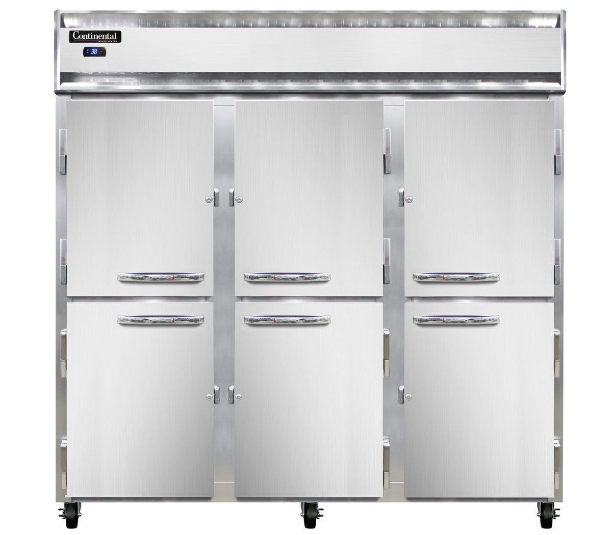 Continental Refrigerator 3RSNSAHD 78-Inch Reach-In Refrigerator — 6 Doors, Stainless Steel Exterior
