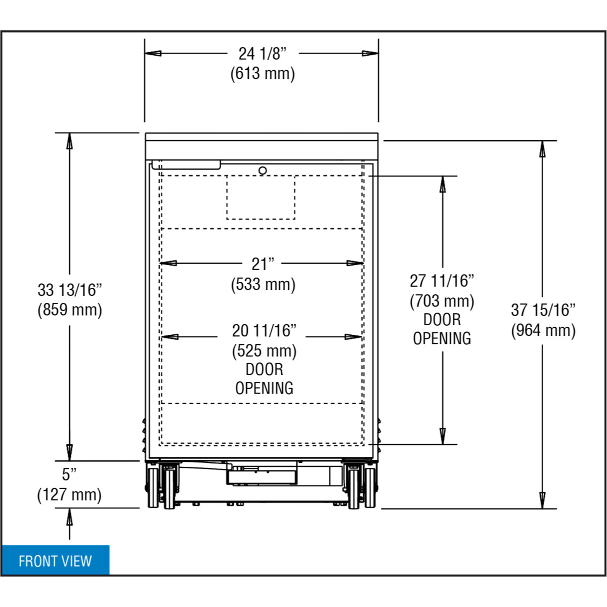 Continental Refrigerator BB24N 24.125-Inch Back Bar Refrigerator — 1 Doors