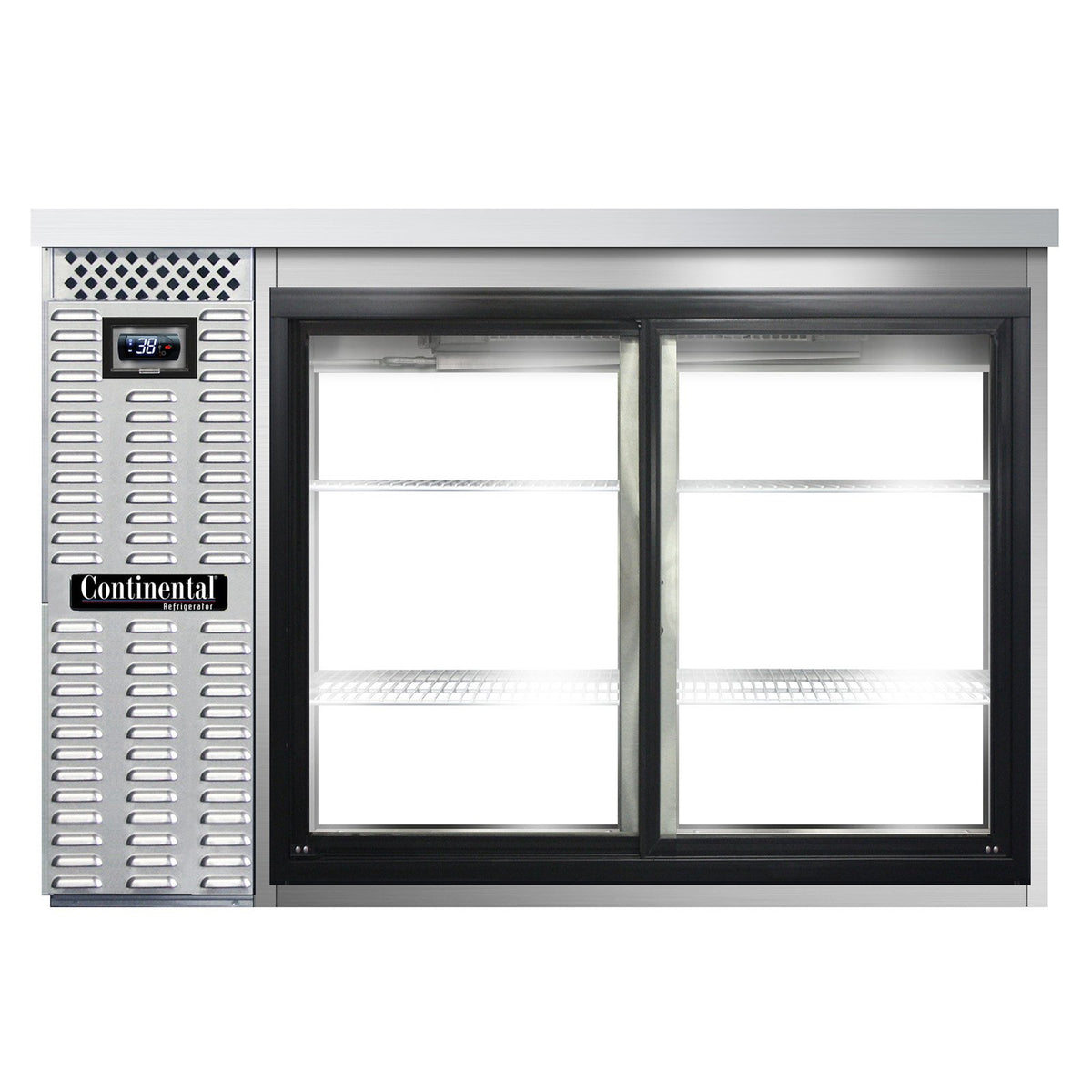 Continental Refrigerator BB50NSSSGDPT 50-Inch Back Bar Glass Door Refrigerator — 4 Doors, Stainless Steel Exterior