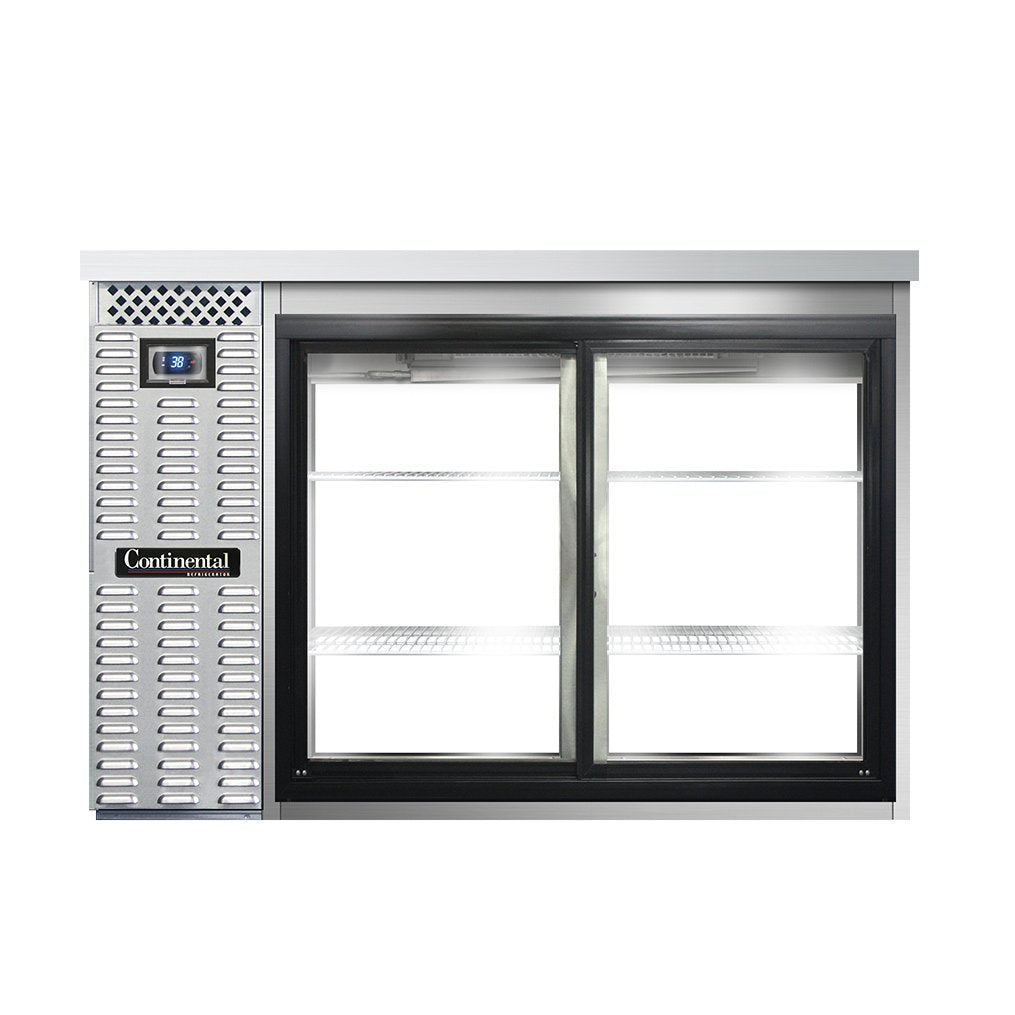 Continental Refrigerator BB50SNSSSGDPT 50-Inch Back Bar Glass Door Refrigerator — 4 Doors, Stainless Steel Exterior