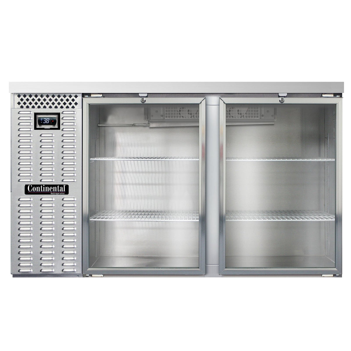 Continental Refrigerator BB59NSSGD 59-Inch Back Bar Glass Door Refrigerator — 2 Doors, Stainless Steel Exterior