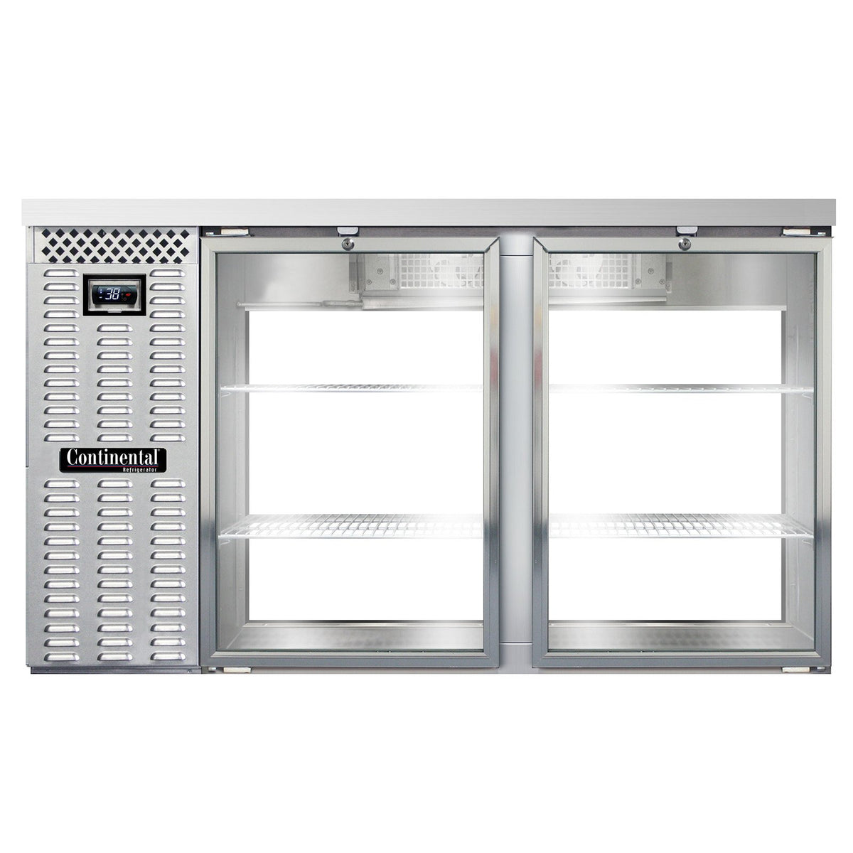 Continental Refrigerator BB59NSSGDPT 59-Inch Back Bar Glass Door Refrigerator — 4 Doors, Stainless Steel Exterior