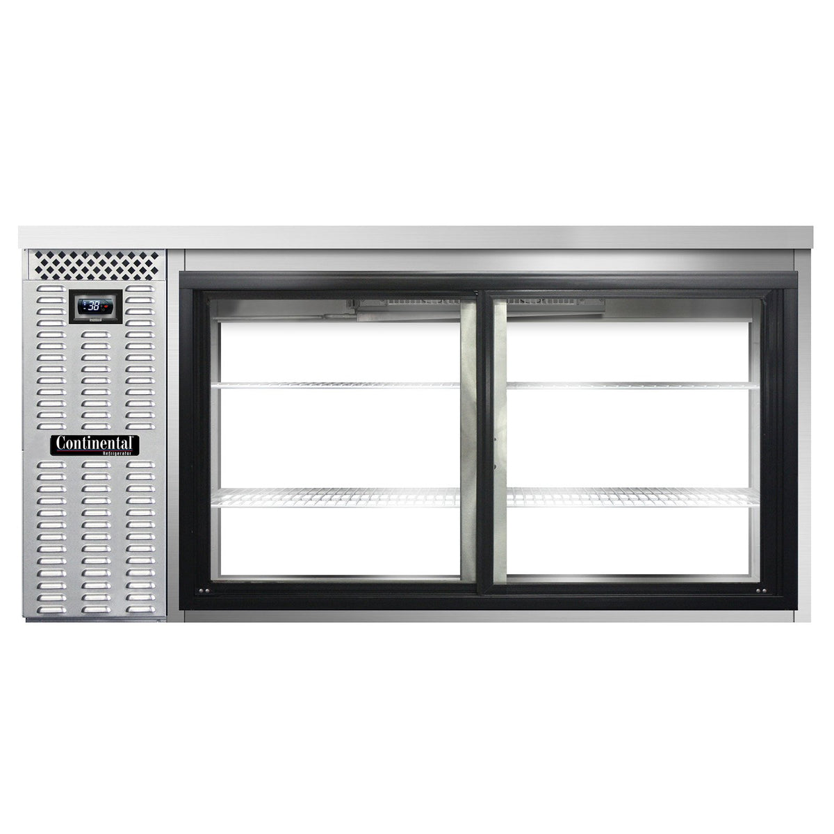 Continental Refrigerator BB69NSSSGDPT 69-Inch Back Bar Glass Door Refrigerator — 4 Doors, Stainless Steel Exterior