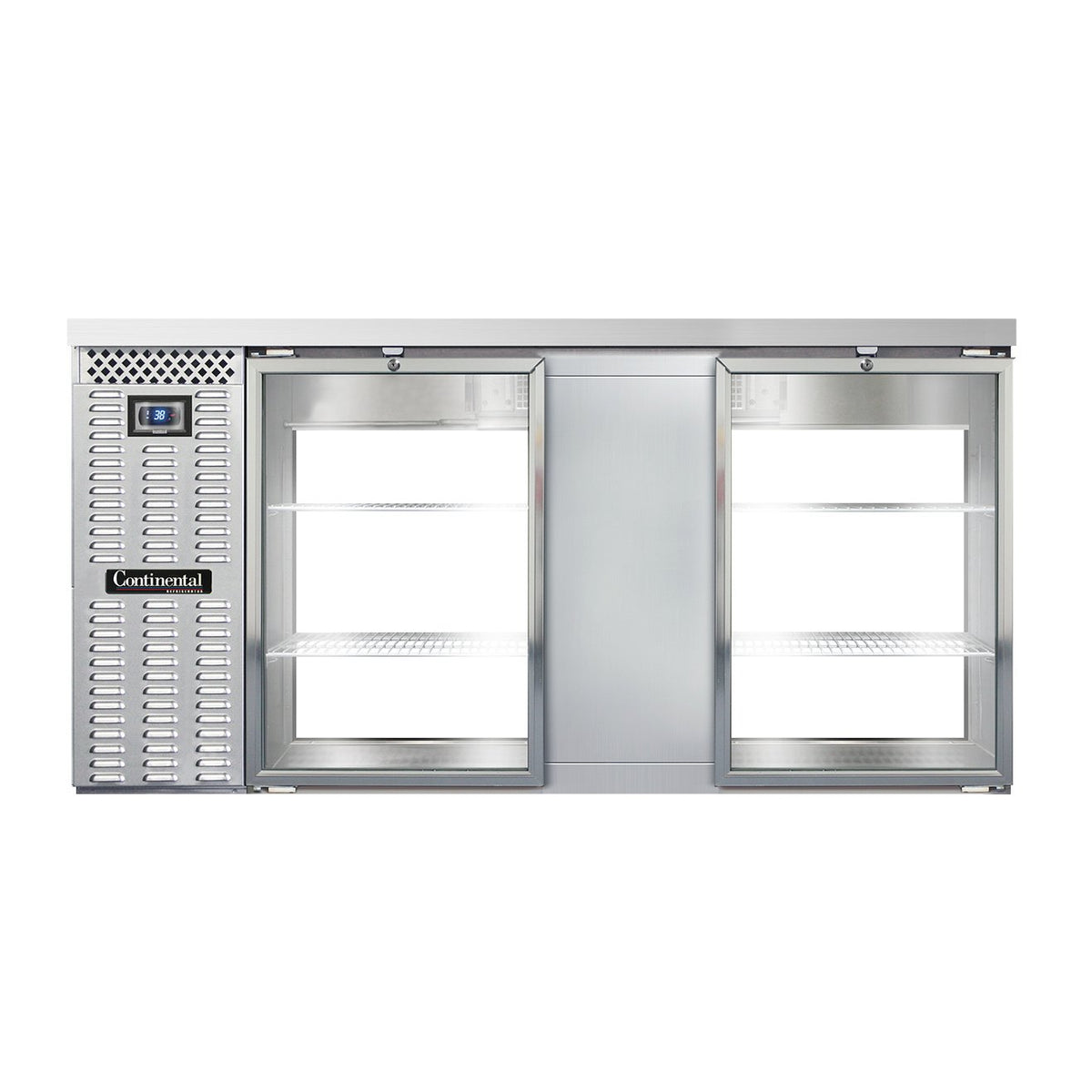Continental Refrigerator BB69SNSSGDPT 69-Inch Back Bar Glass Door Refrigerator — 4 Doors, Stainless Steel Exterior