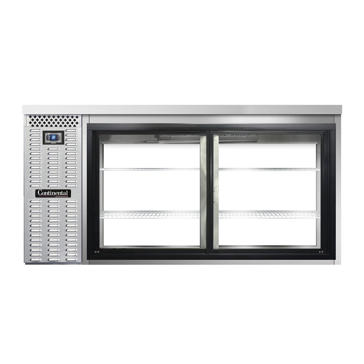 Continental Refrigerator BB69SNSSSGDPT 69-Inch Back Bar Glass Door Refrigerator — 4 Doors, Stainless Steel Exterior