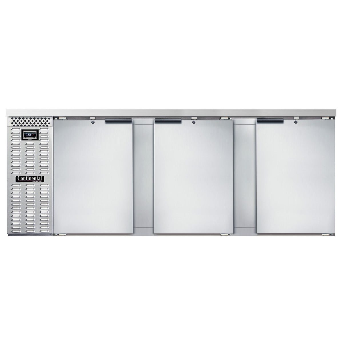 Continental Refrigerator BB90NSS 90-Inch Back Bar Refrigerator — 3 Doors, Stainless Steel Exterior