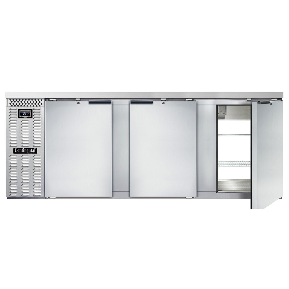 Continental Refrigerator BB90NSSPT 90-Inch Back Bar Refrigerator — 6 Doors, Stainless Steel Exterior