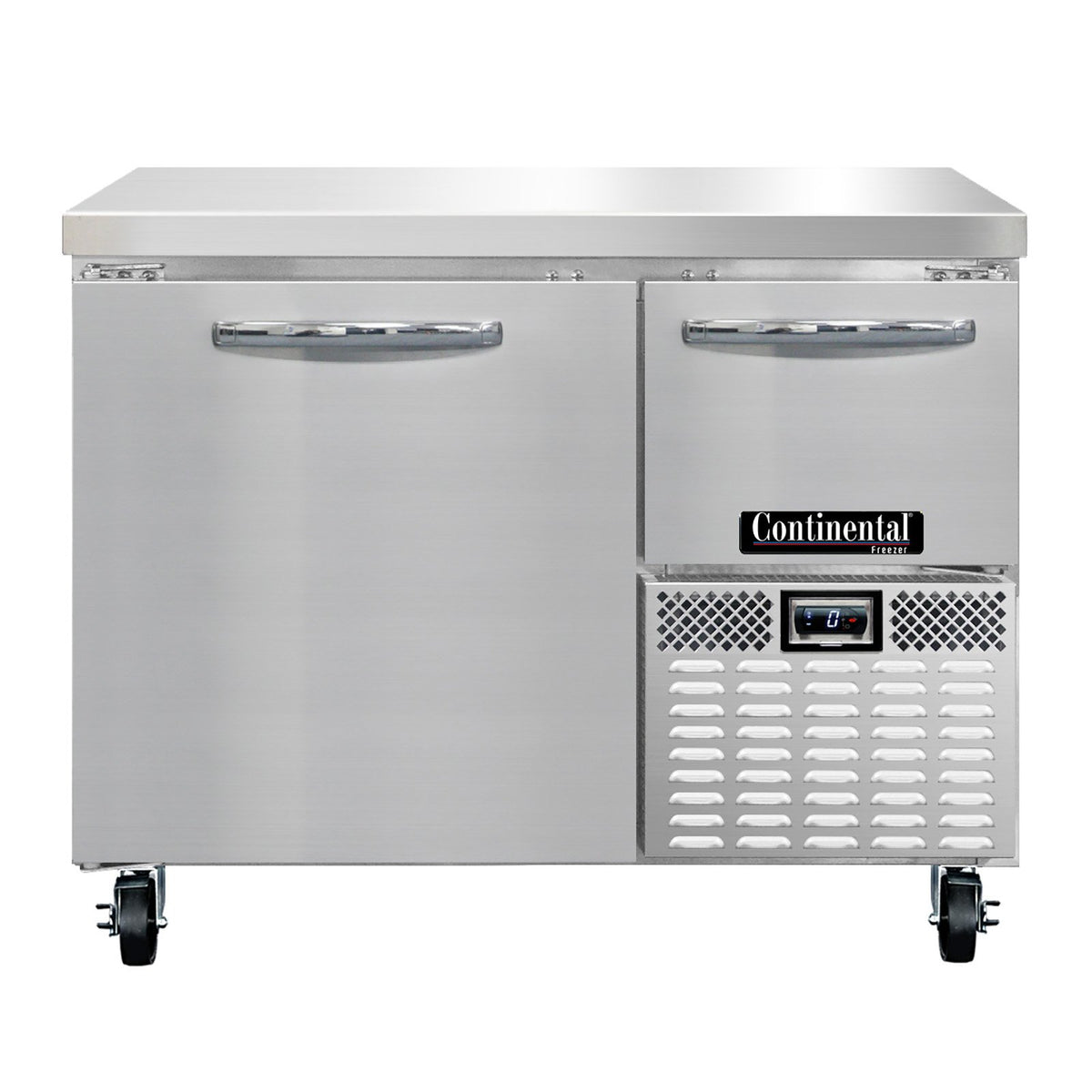 Continental Refrigerator FA43N 43-Inch Worktop Freezer — 2 doors, Stainless Steel Front
