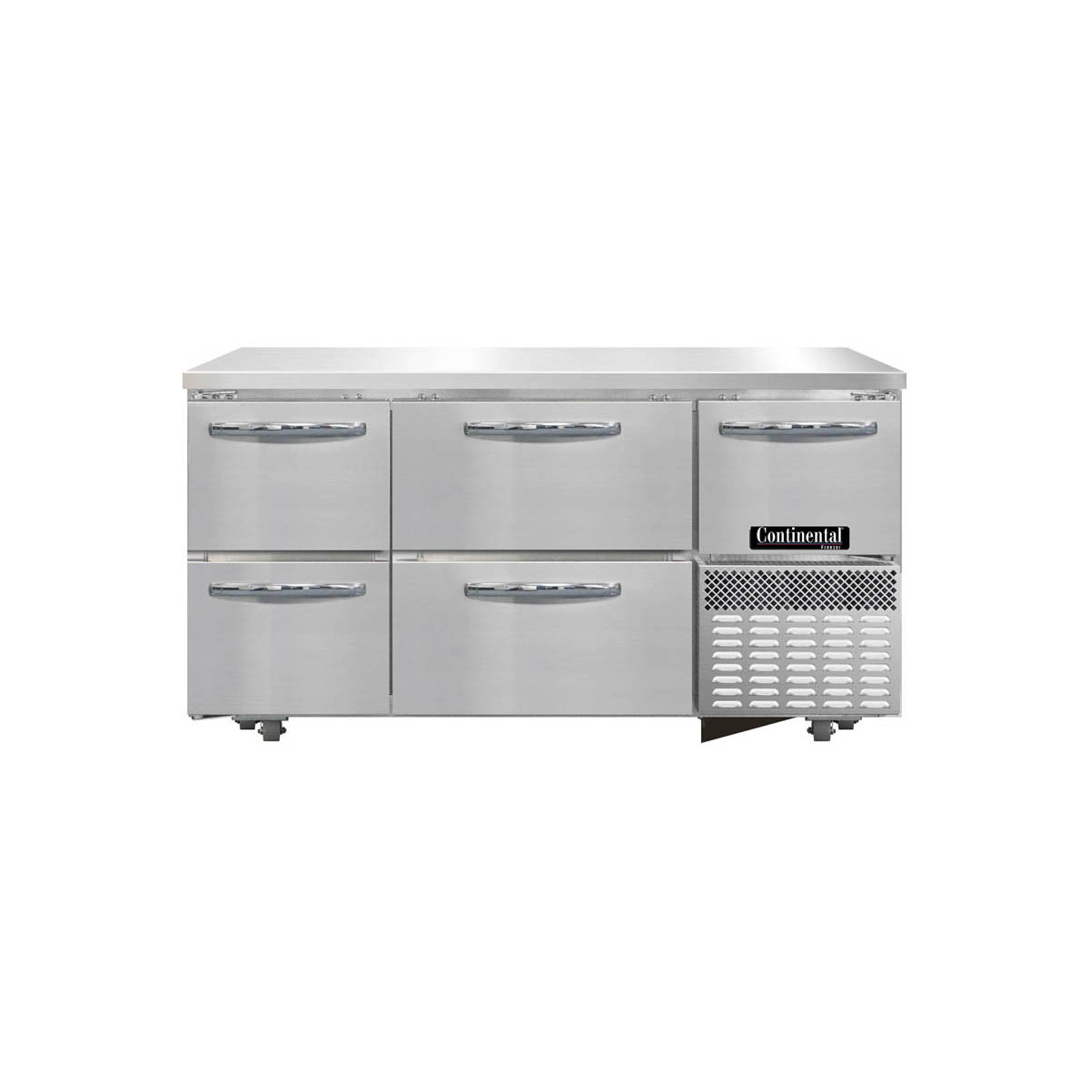 Continental Refrigerator FA60N-U-D 60.1875-Inch Undercounter Freezer — 4 Drawers, Stainless Steel Exterior