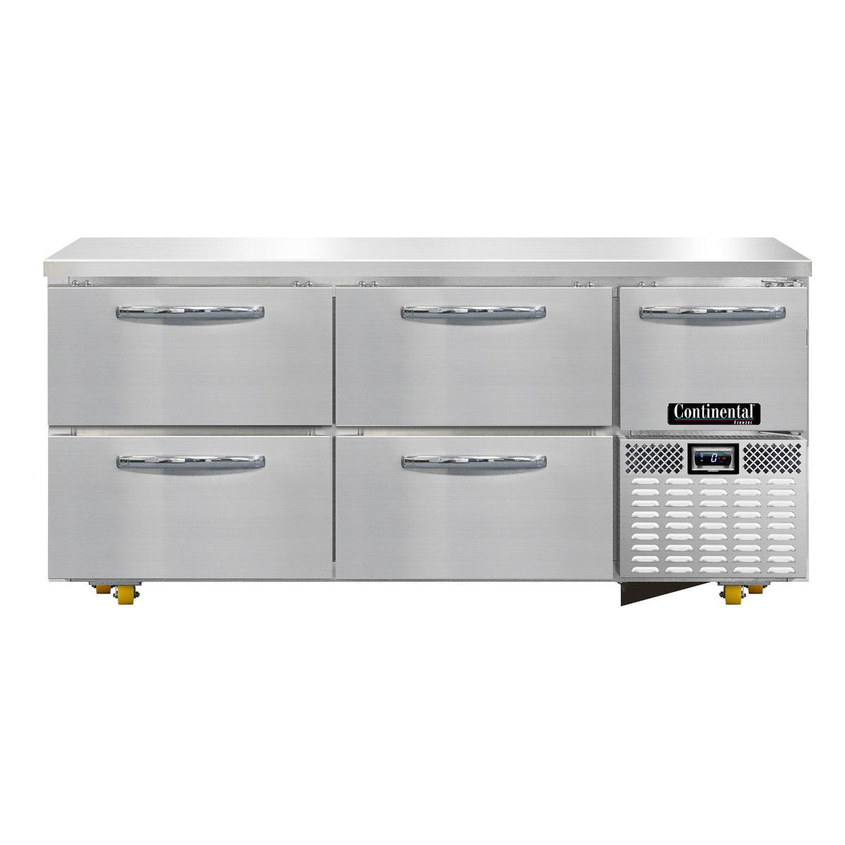 Continental Refrigerator FA68N-U-D 68.1875-Inch Undercounter Freezer — 4 Drawers, Stainless Steel Exterior