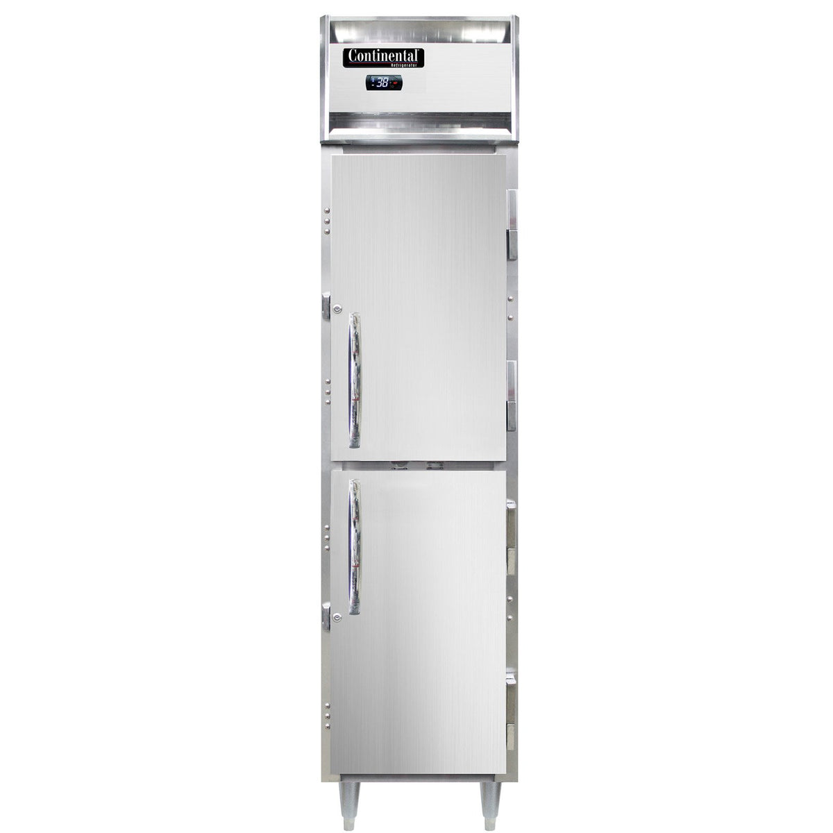 Continental Refrigerator D1RSENSAHD 17.75-Inch Reach-In Refrigerator — 2 Doors, Stainless Steel Exterior