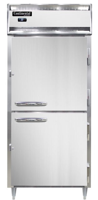 Continental Refrigerator D1RXNSAPTHD-SD-GD 36.25-Inch Pass-Thru Glass Door Refrigerator — 4 Doors, Stainless Steel Exterior