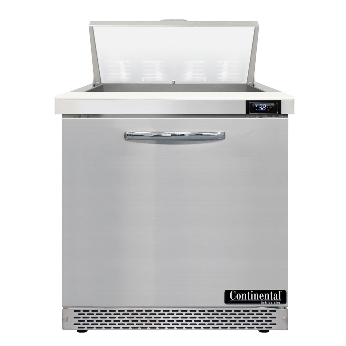 Continental Refrigerator D32N8-FB 32-Inch Sandwich & Salad Prep Table — 1 Doors, 8 Pans, Stainless Steel Front