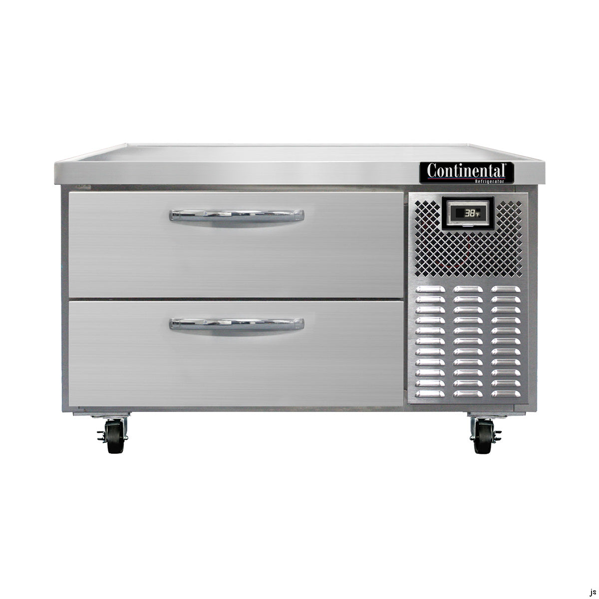 Continental Refrigerator D36GN 36-Inch Refrigerated Chef Base — 2 Drawers, Stainless Steel Exterior