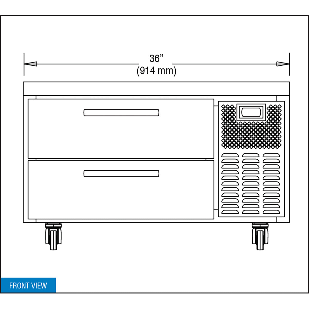 Continental Refrigerator D36GN 36-Inch Refrigerated Chef Base — 2 Drawers, Stainless Steel Exterior