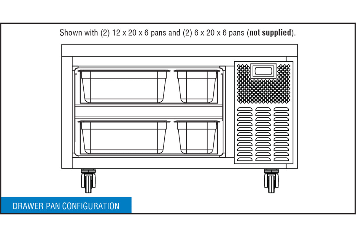 Continental Refrigerator D36GN 36-Inch Refrigerated Chef Base — 2 Drawers, Stainless Steel Exterior