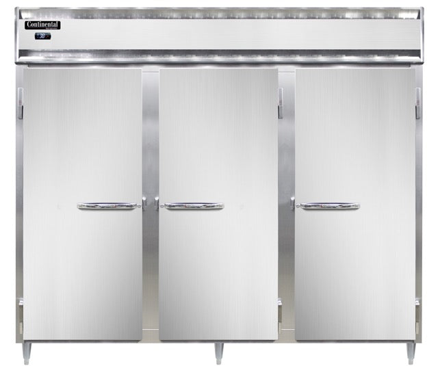 Continental Refrigerator D3RENSSPT-SD-GD 85.5-Inch Pass-Thru Glass Door Refrigerator — 6 Doors, Stainless Steel Exterior