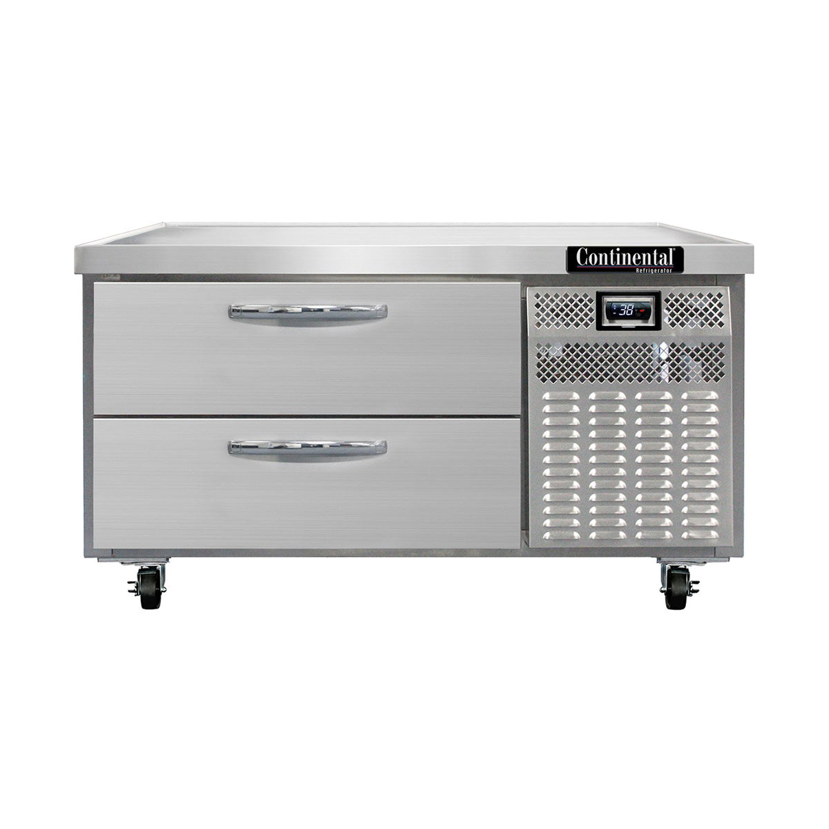 Continental Refrigerator D48GN 48-Inch Refrigerated Chef Base — 2 Drawers, Stainless Steel Exterior