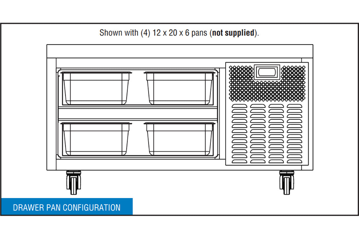 Continental Refrigerator D48GN 48-Inch Refrigerated Chef Base — 2 Drawers, Stainless Steel Exterior