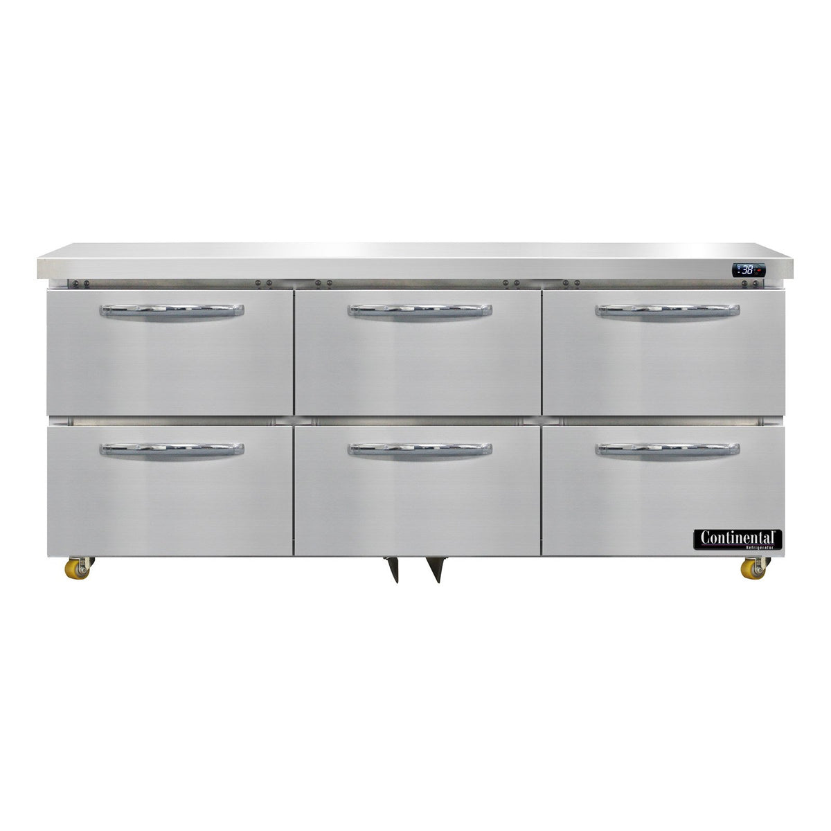 Continental Refrigerator D72N-U-D 72-Inch Undercounter Refrigerator — 6 Drawers, Stainless Steel Exterior