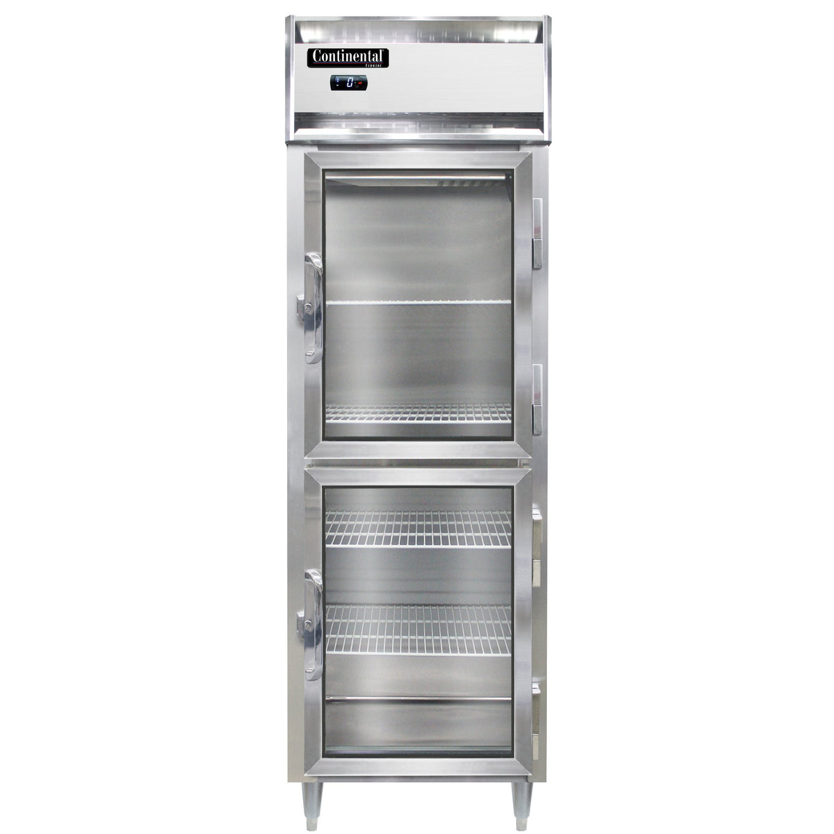 Continental Refrigerator D1FNGDHD 26-Inch Reach-In Glass Door Freezer — 1 Doors, Stainless Steel Front
